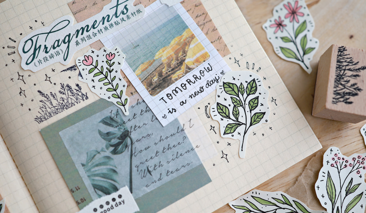 floral-themed-journal-on-wooden-table
