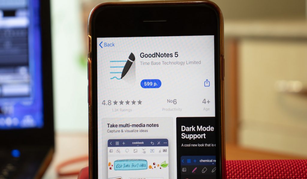 GoodNotes App showing on a mobile phone