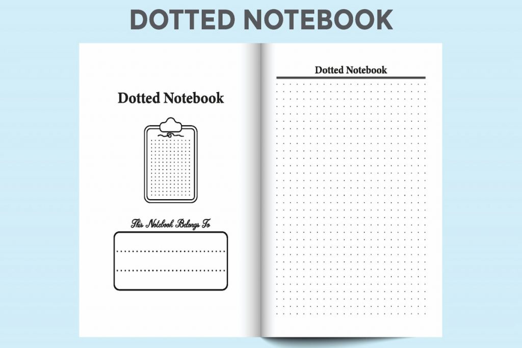 dotted Notebook on light blue background 